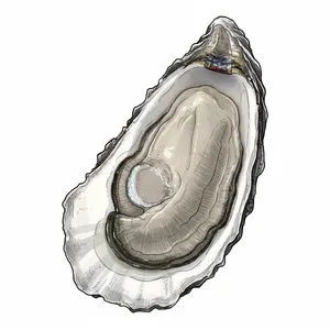 Bluepoint (Long Island Sound) oyster illustration