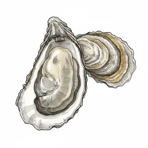 Caminada Bay oyster illustration
