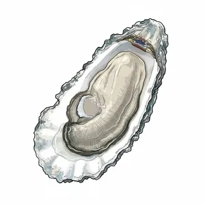 Denman Island oyster illustration