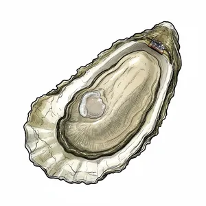 Hurricane Island oyster illustration