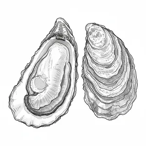 Ichabod Flat oyster illustration