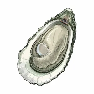 Malagash Thrumcap oyster illustration