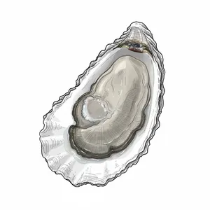 Moonstone oyster illustration