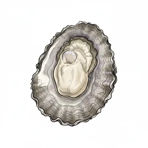 Olympia oyster illustration