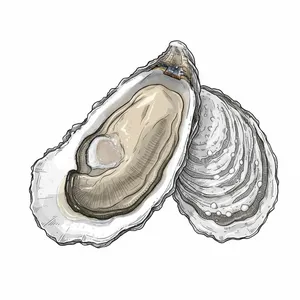 Peconic Pearl oyster illustration
