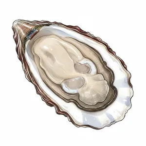 Perky Sea Cups oyster illustration