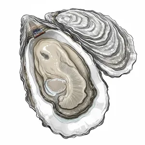Shiny Sea oyster illustration