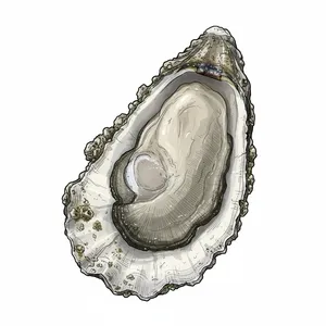 Totten Virginica oyster illustration